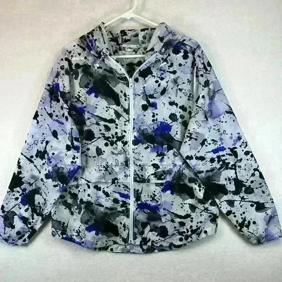 Zella Jacket Blue Women’s Size Medium Packable in Zippered Back Pocket - Picture 1 of 12